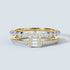 Baguette and Round Lab-Grown Diamond Double Half-Eternity Ring in Yellow Gold